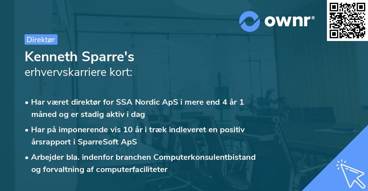 Kenneth Sparre's erhvervskarriere kort