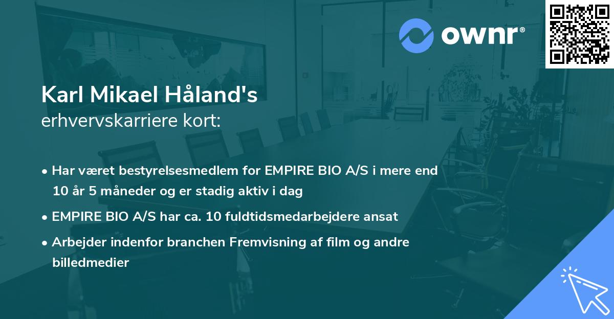 Karl Mikael Håland's erhvervskarriere kort