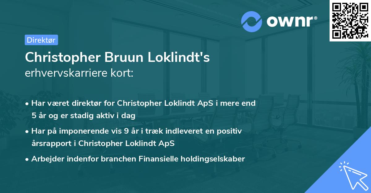 Christopher Bruun Loklindt's erhvervskarriere kort