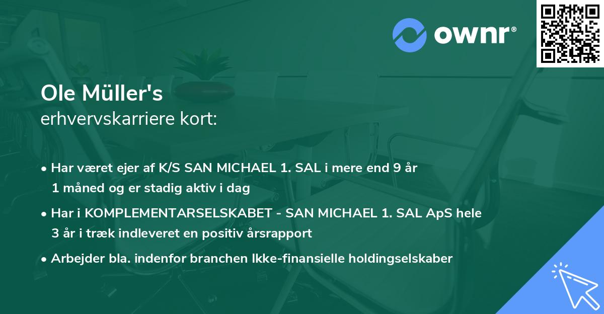 Ole Müller's erhvervskarriere kort