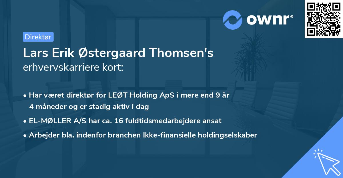 Lars Erik Østergaard Thomsen's erhvervskarriere kort