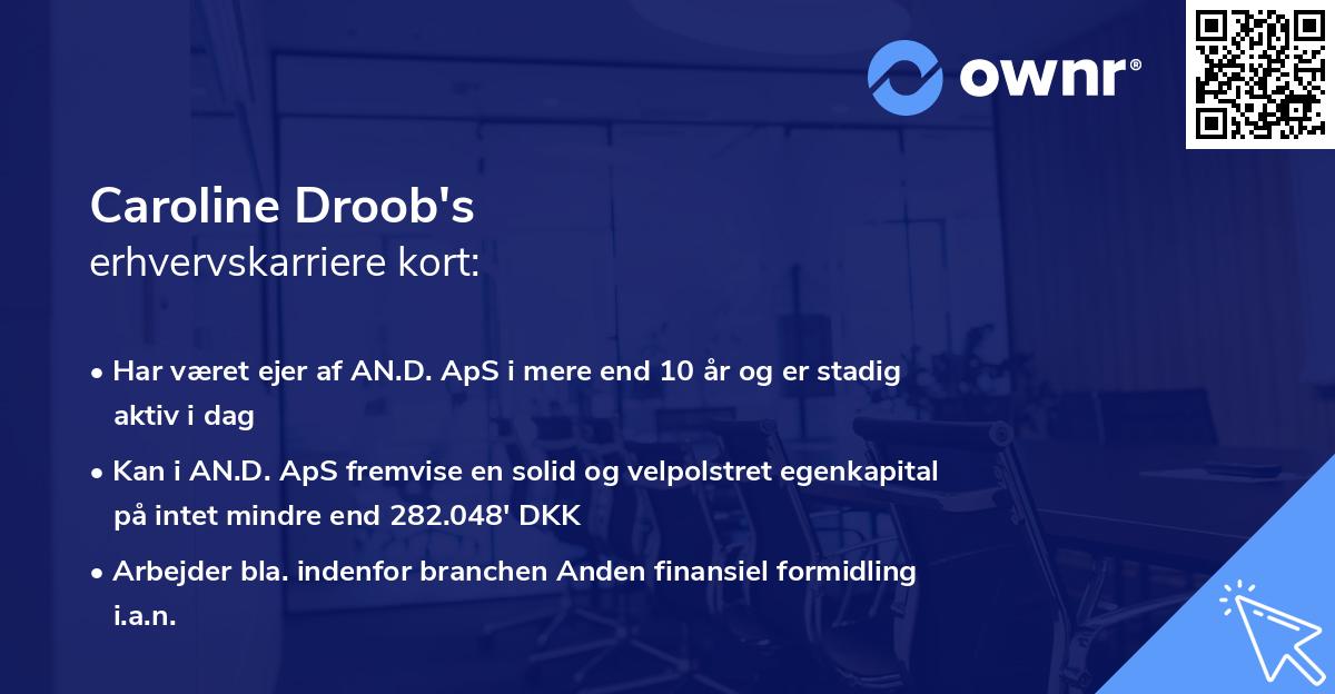 Caroline Droob's erhvervskarriere kort