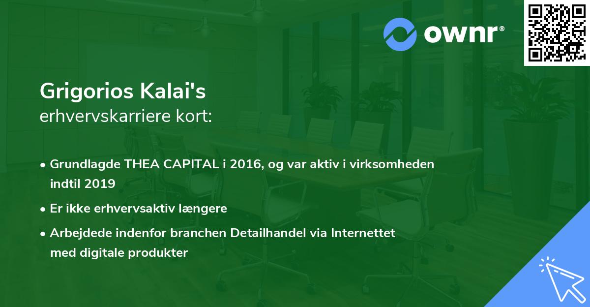 Grigorios Kalai's erhvervskarriere kort