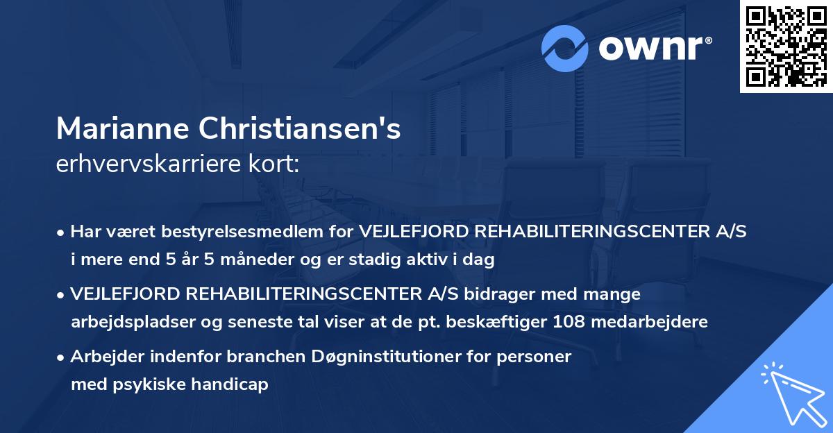 Marianne Christiansen's erhvervskarriere kort