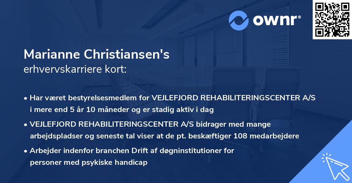 Marianne Christiansen's erhvervskarriere kort