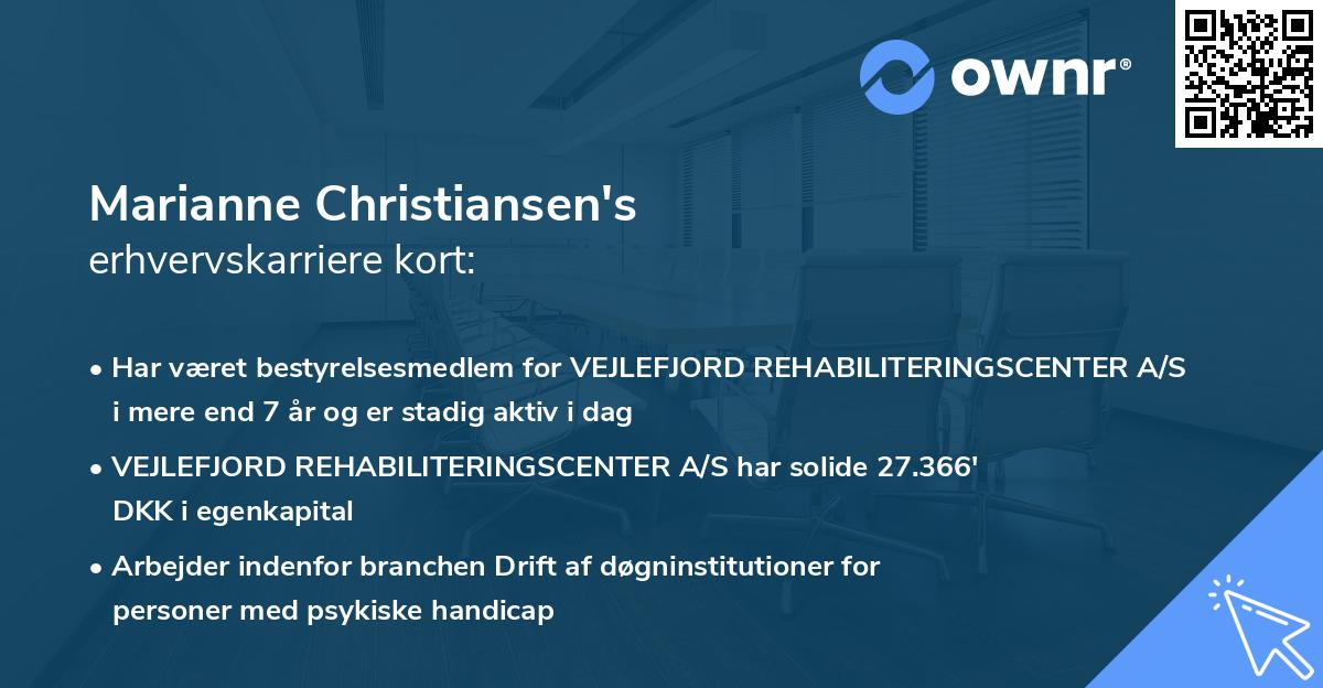 Marianne Christiansen's erhvervskarriere kort
