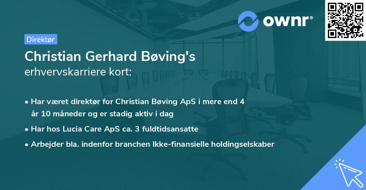 Christian Gerhard Bøving's erhvervskarriere kort