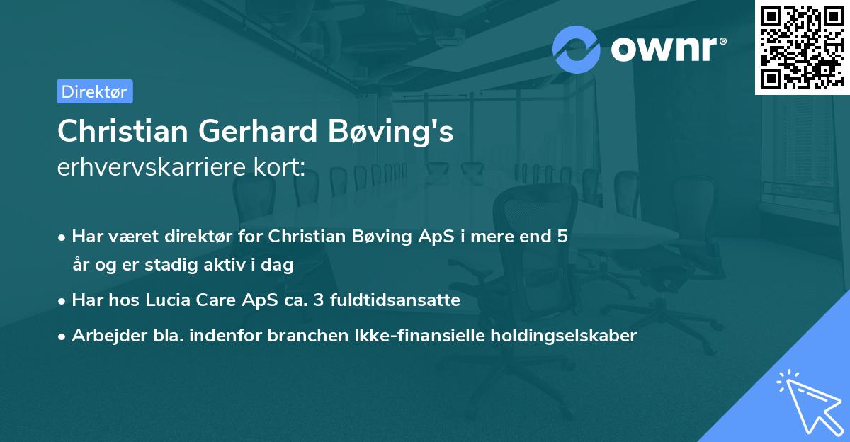 Christian Gerhard Bøving's erhvervskarriere kort