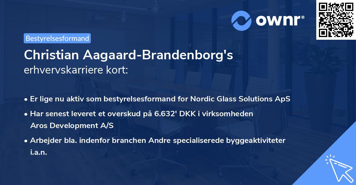 Christian Aagaard-Brandenborg's erhvervskarriere kort