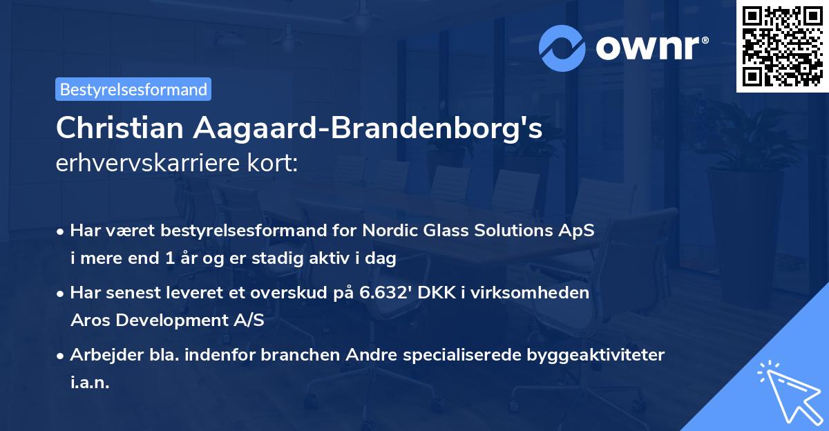 Christian Aagaard-Brandenborg's erhvervskarriere kort