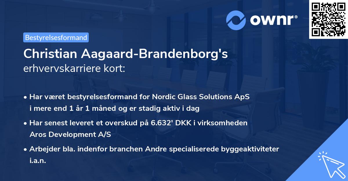 Christian Aagaard-Brandenborg's erhvervskarriere kort