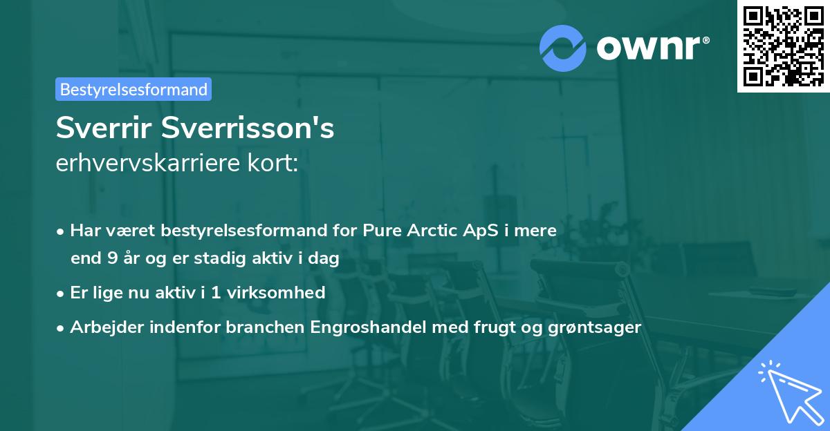 Sverrir Sverrisson's erhvervskarriere kort