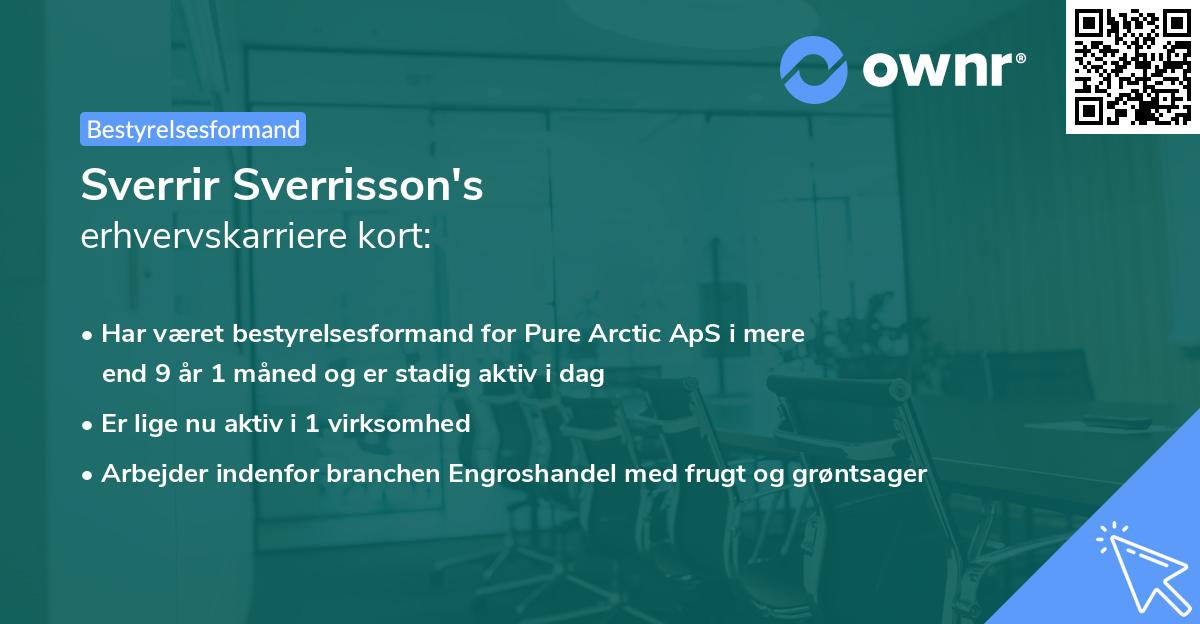 Sverrir Sverrisson's erhvervskarriere kort