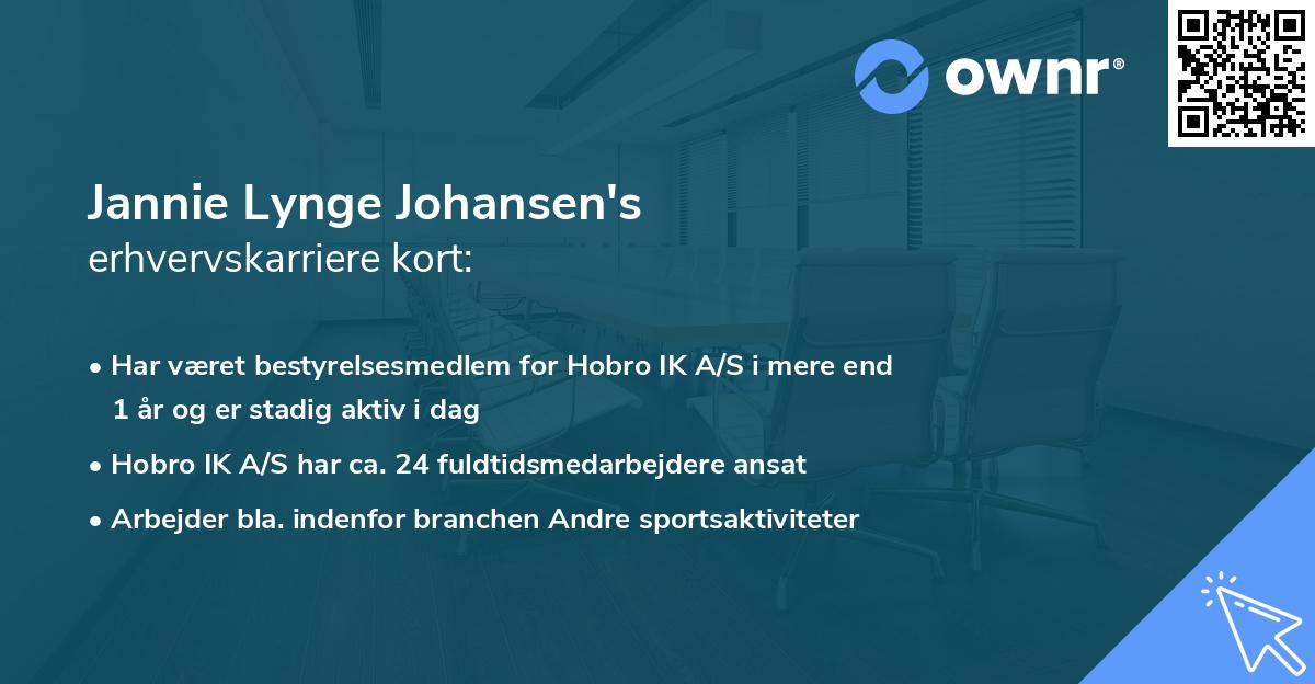 Jannie Lynge Johansen's erhvervskarriere kort