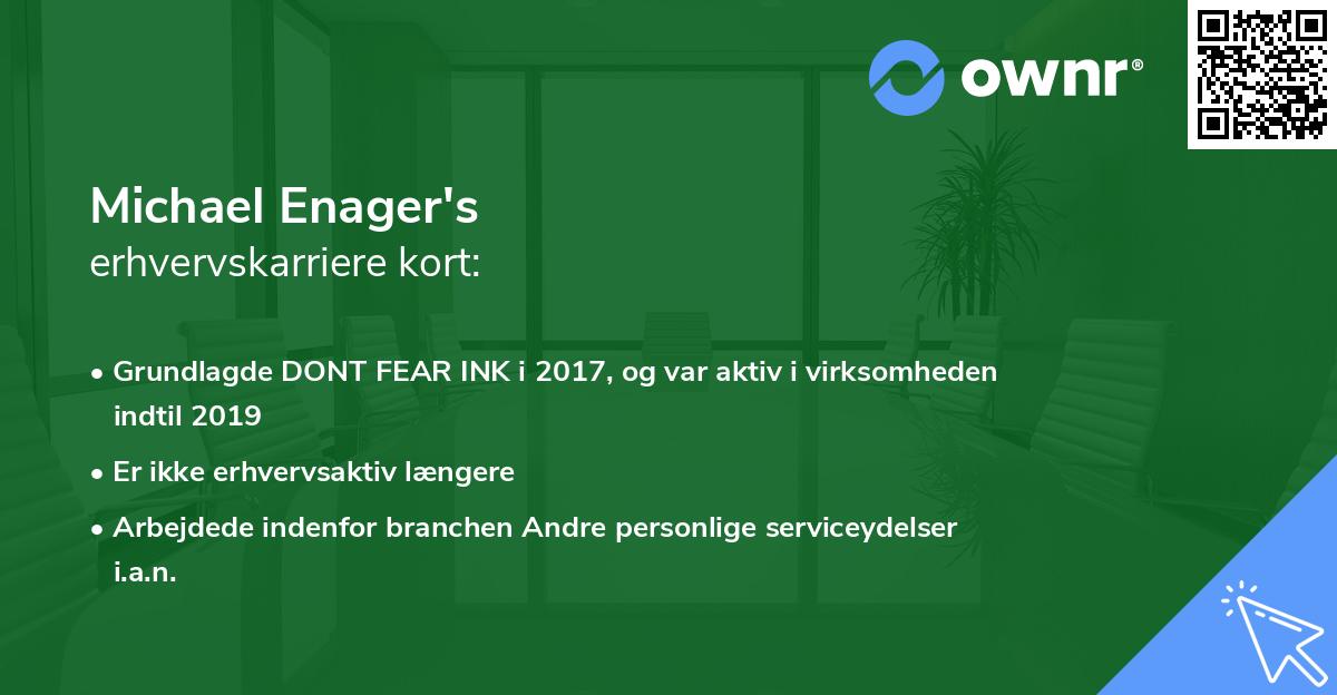 Michael Enager's erhvervskarriere kort