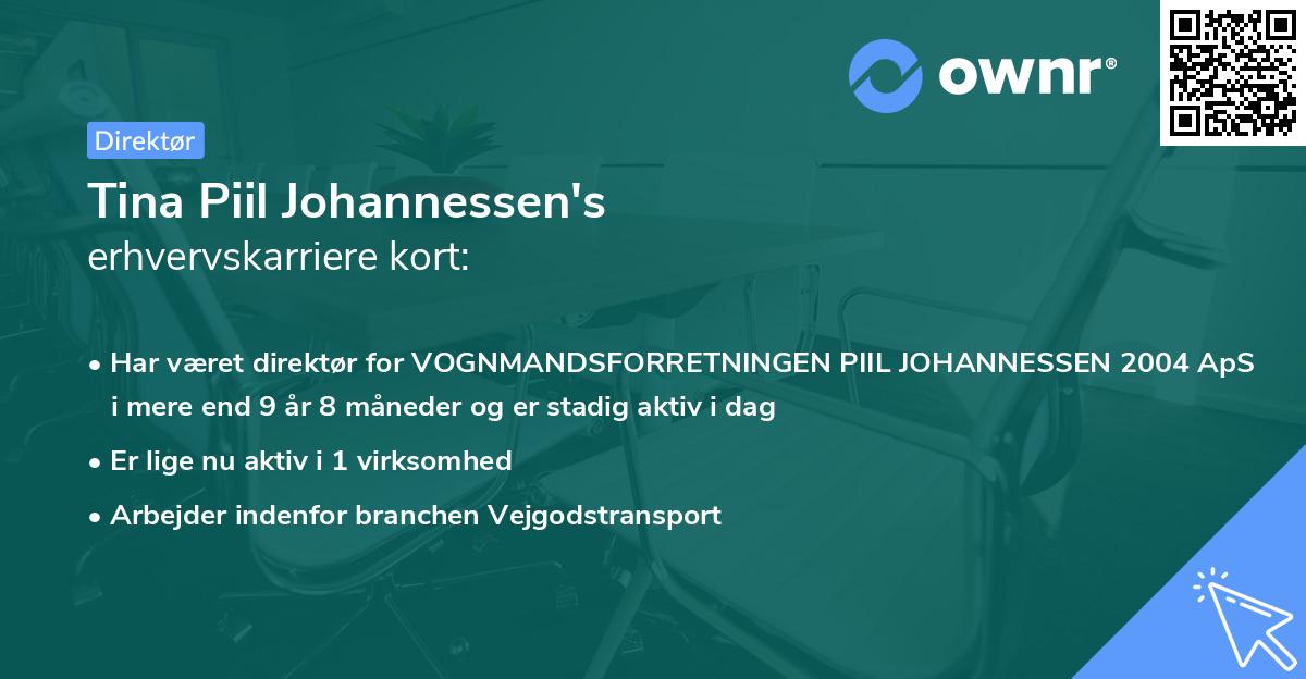 Tina Piil Johannessen's erhvervskarriere kort