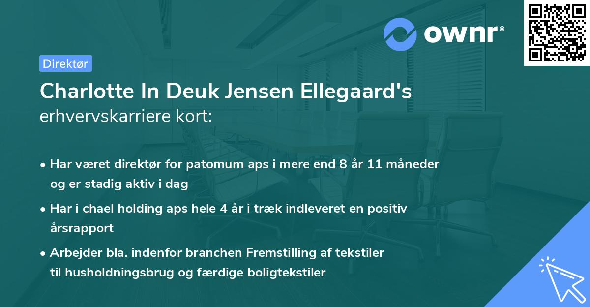 Charlotte In Deuk Jensen Ellegaard's erhvervskarriere kort