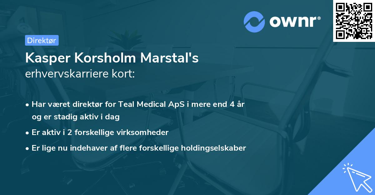 Kasper Korsholm Marstal's erhvervskarriere kort