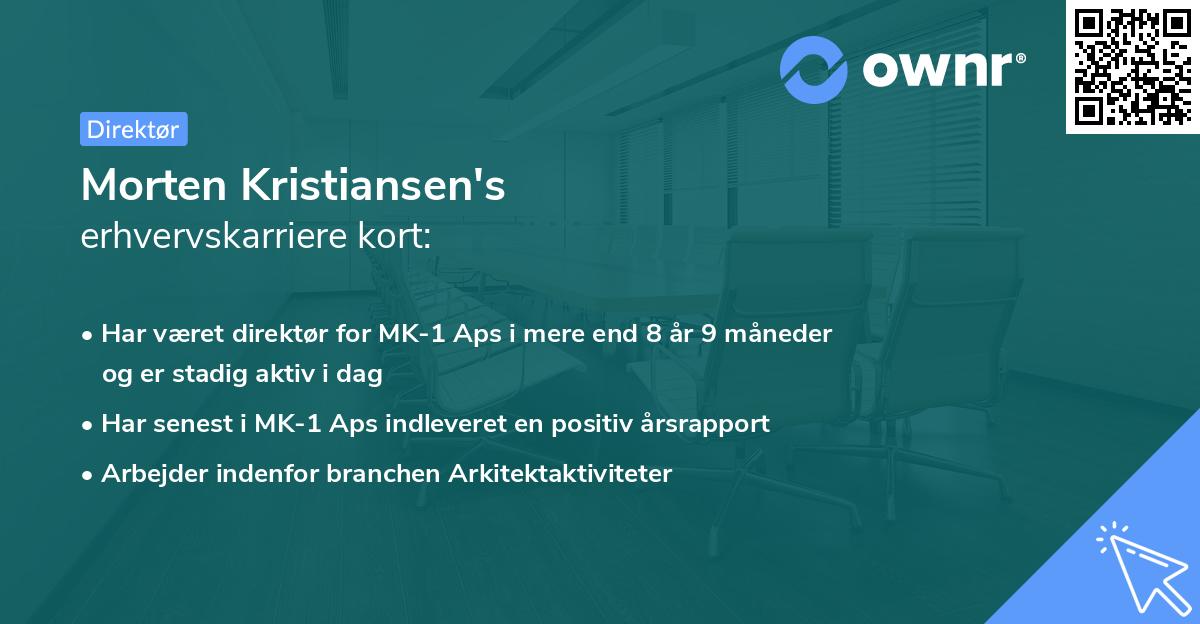 Morten Kristiansen's erhvervskarriere kort