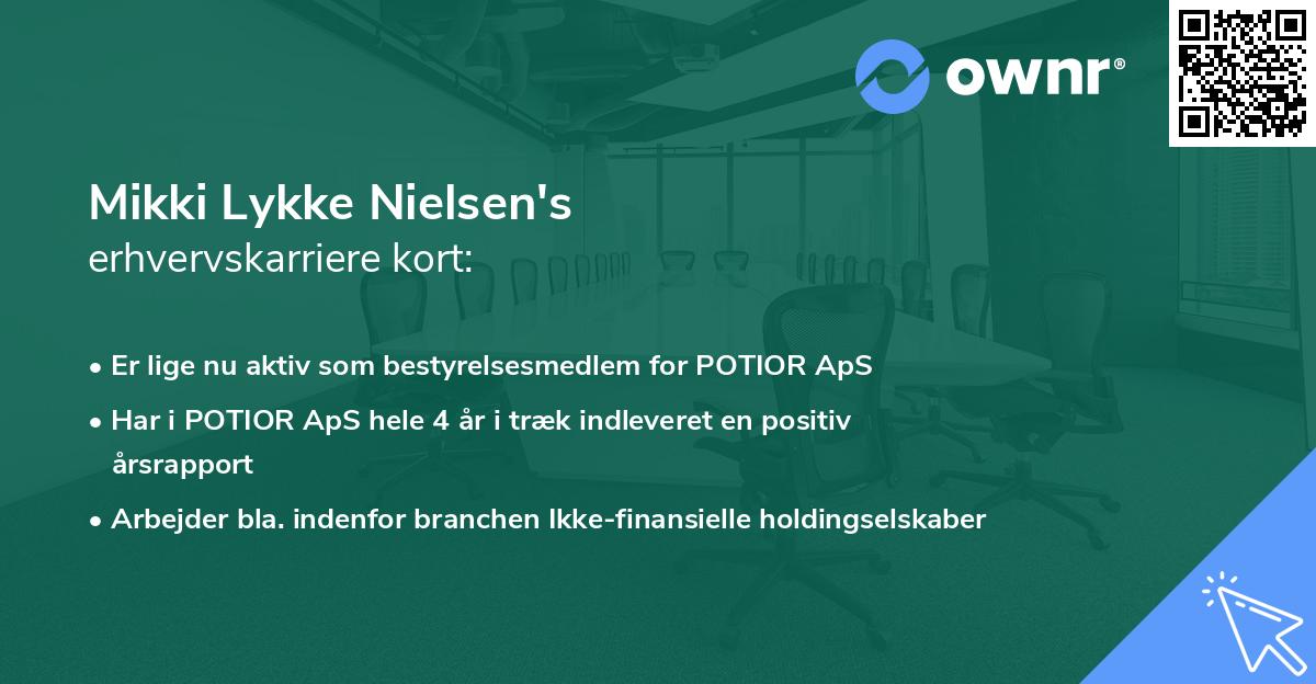Mikki Lykke Nielsen's erhvervskarriere kort