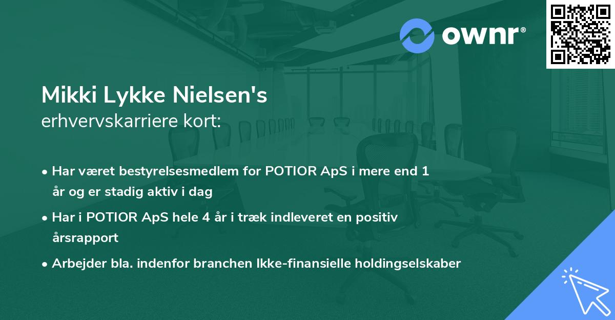 Mikki Lykke Nielsen's erhvervskarriere kort