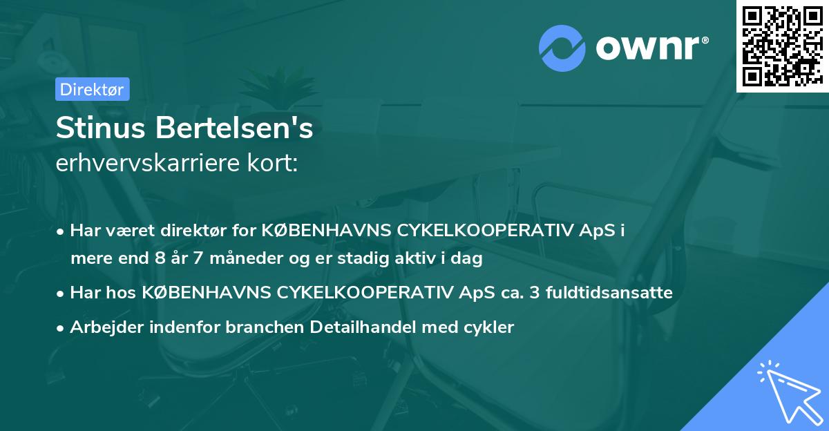 Stinus Bertelsen's erhvervskarriere kort
