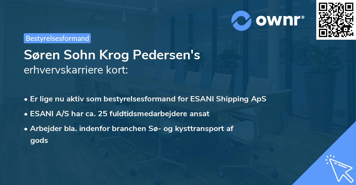 Søren Sohn Krog Pedersen's erhvervskarriere kort