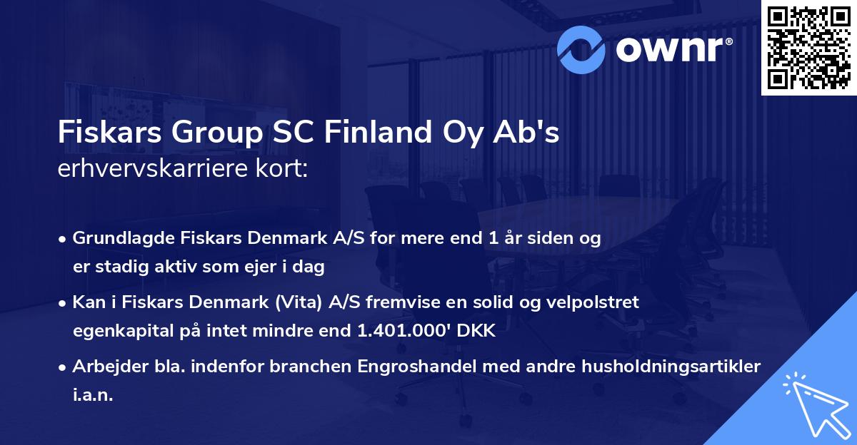 Fiskars Group SC Finland Oy Ab's erhvervskarriere kort