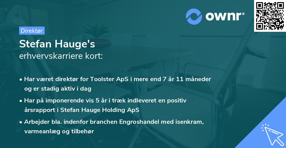 Stefan Hauge's erhvervskarriere kort