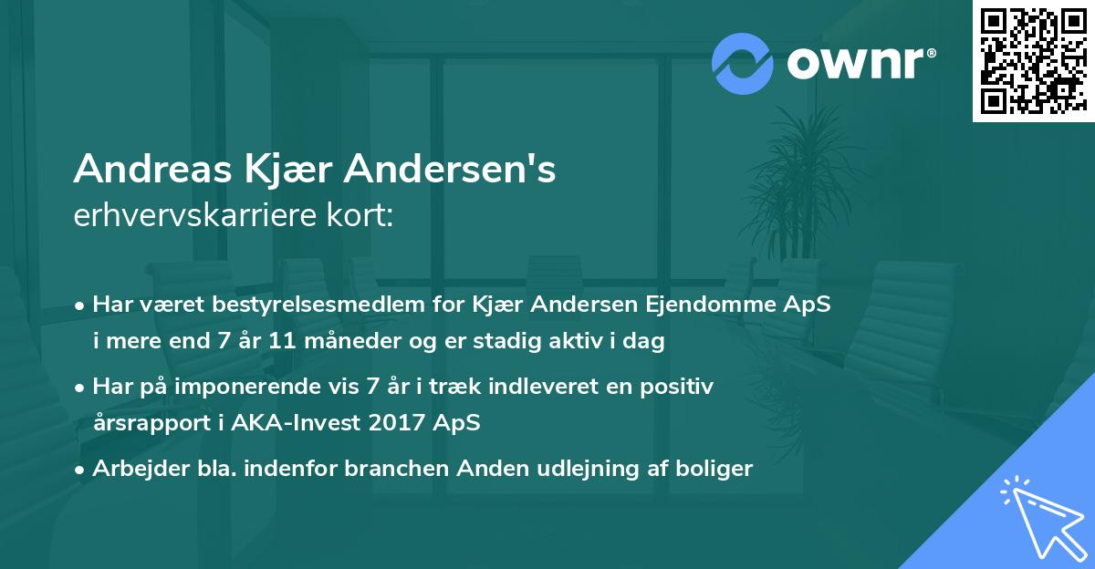 Andreas Kjær Andersen's erhvervskarriere kort