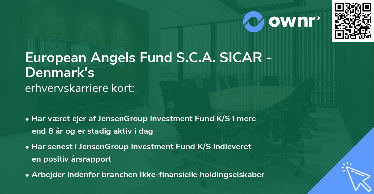European Angels Fund S.C.A. SICAR - Denmark's erhvervskarriere kort