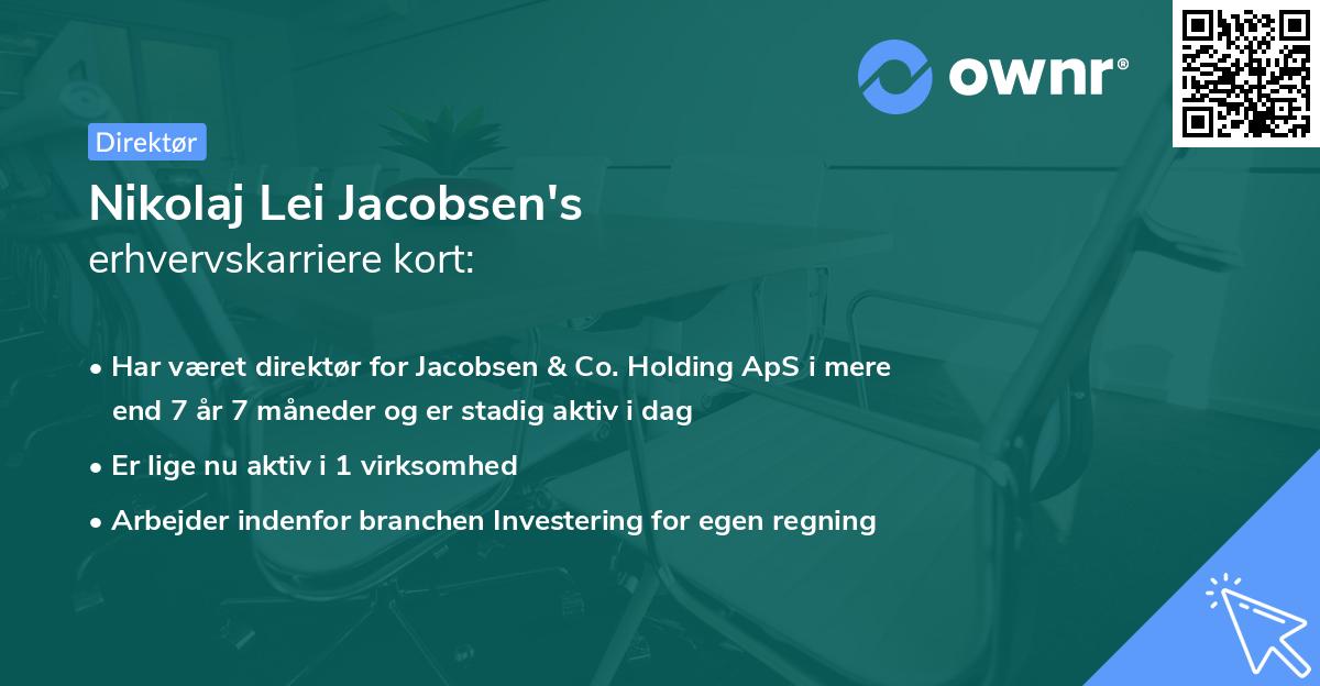 Nikolaj Lei Jacobsen's erhvervskarriere kort