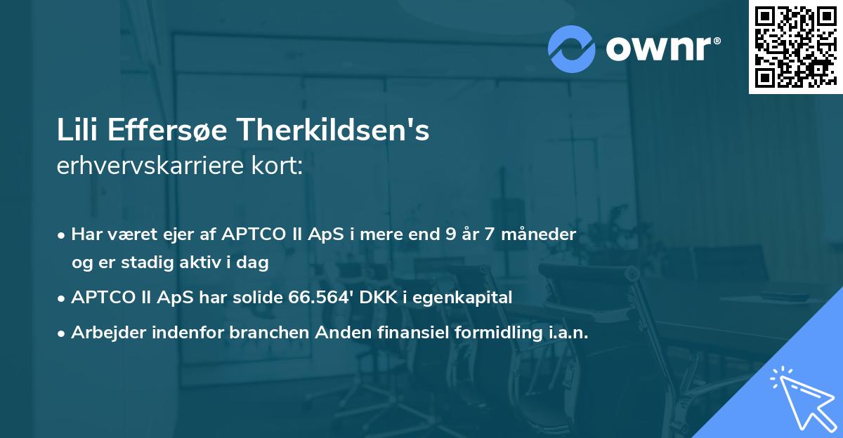 Lili Effersøe Therkildsen's erhvervskarriere kort