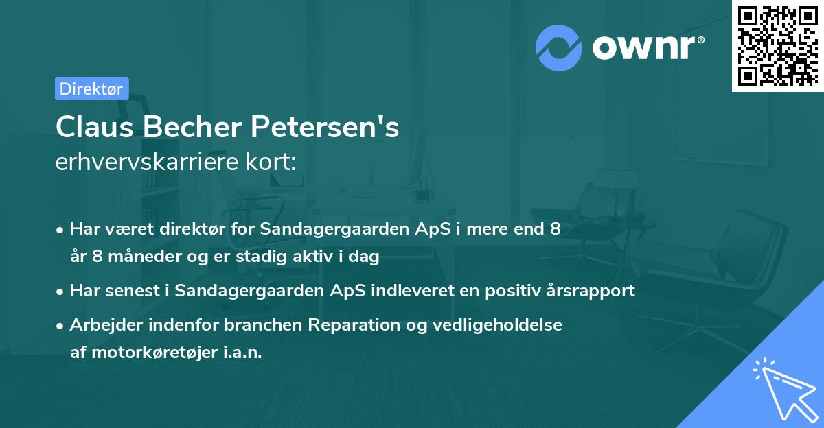Claus Becher Petersen's erhvervskarriere kort