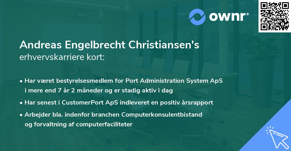 Andreas Engelbrecht Christiansen's erhvervskarriere kort