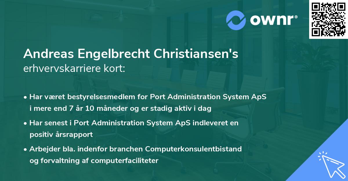 Andreas Engelbrecht Christiansen's erhvervskarriere kort