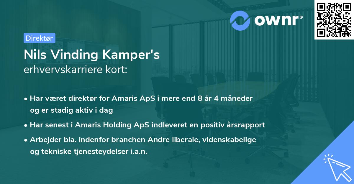 Nils Vinding Kamper's erhvervskarriere kort