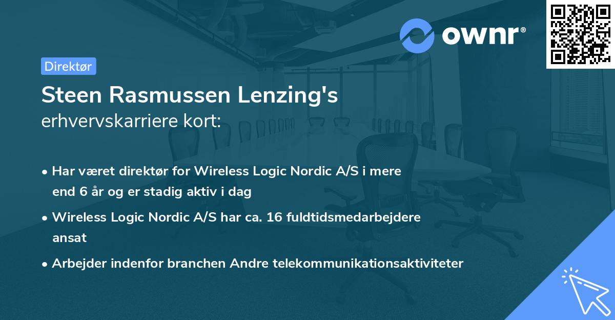 Steen Rasmussen Lenzing's erhvervskarriere kort