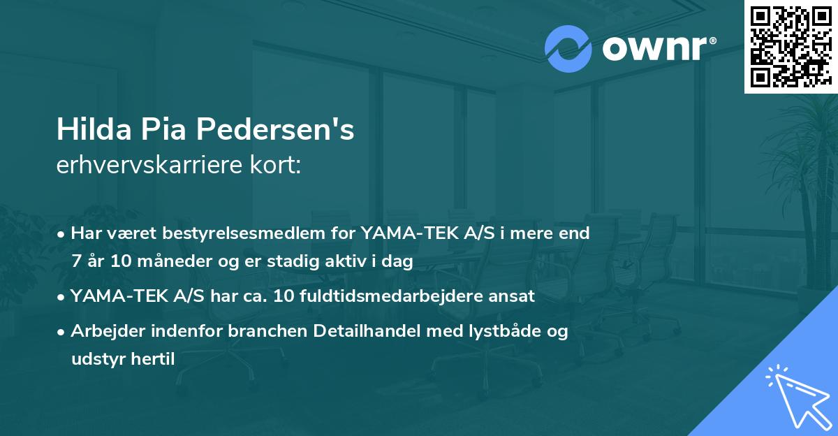 Hilda Pia Pedersen's erhvervskarriere kort
