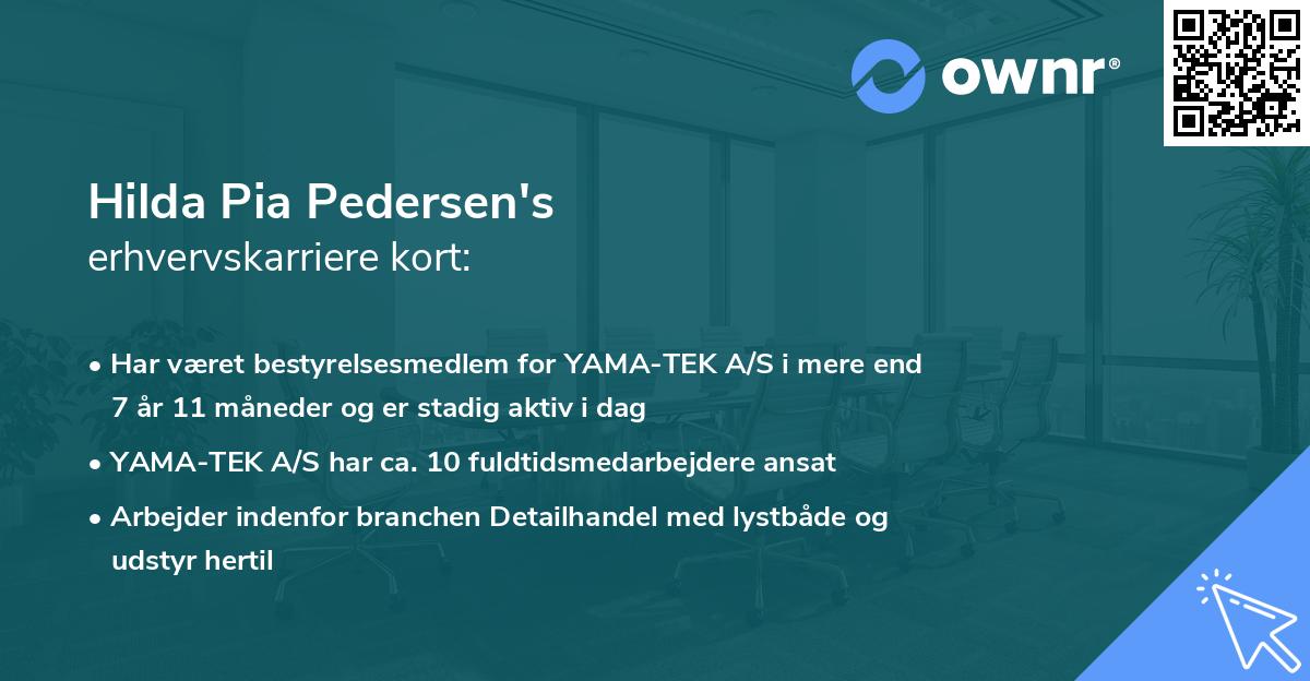 Hilda Pia Pedersen's erhvervskarriere kort