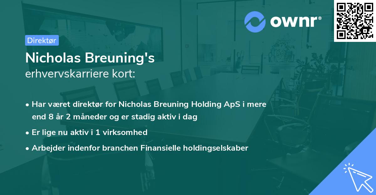 Nicholas Breuning's erhvervskarriere kort