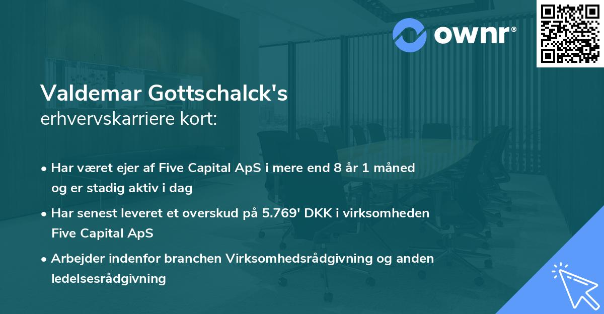 Valdemar Gottschalck's erhvervskarriere kort