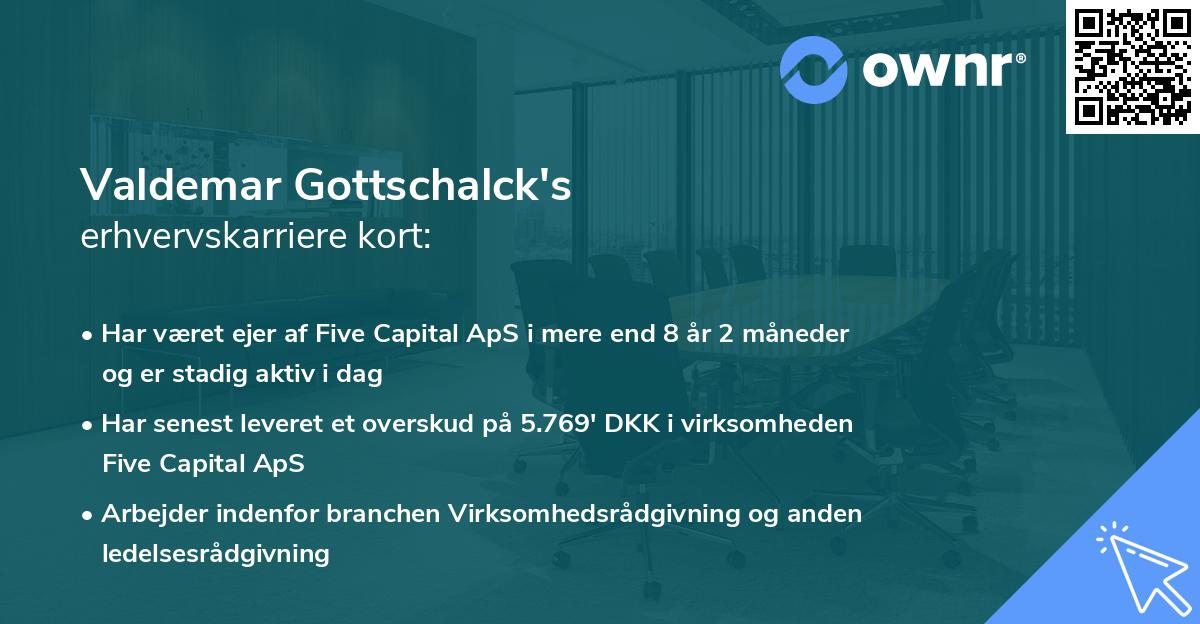 Valdemar Gottschalck's erhvervskarriere kort