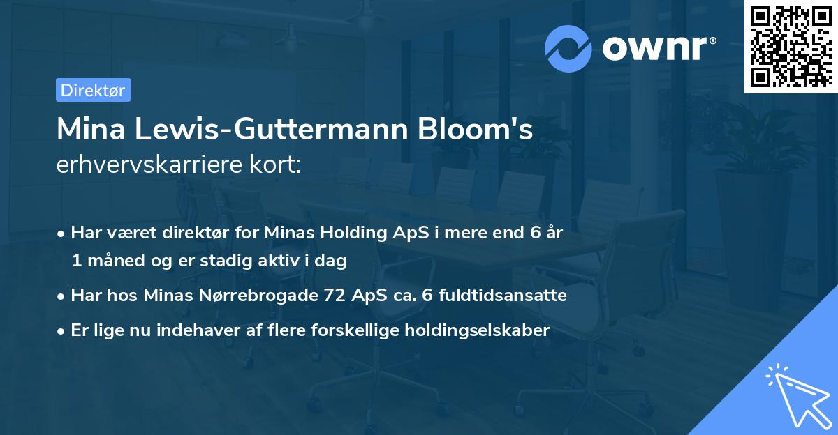 Mina Lewis-Guttermann Bloom's erhvervskarriere kort