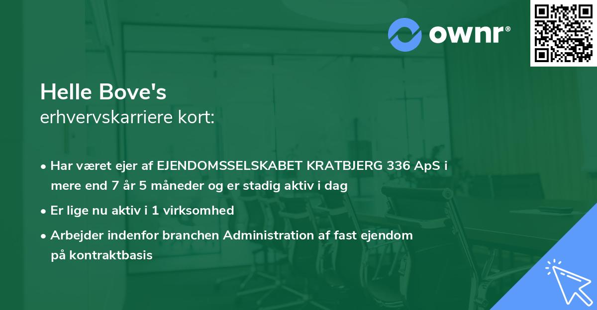 Helle Bove's erhvervskarriere kort