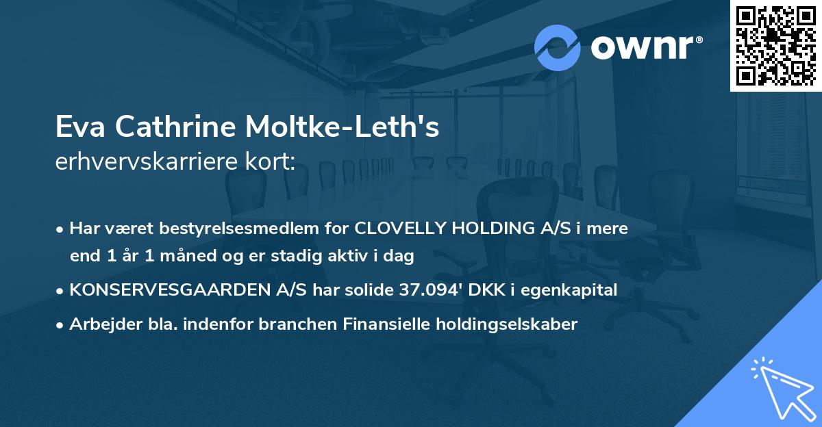 Eva Cathrine Moltke-Leth's erhvervskarriere kort