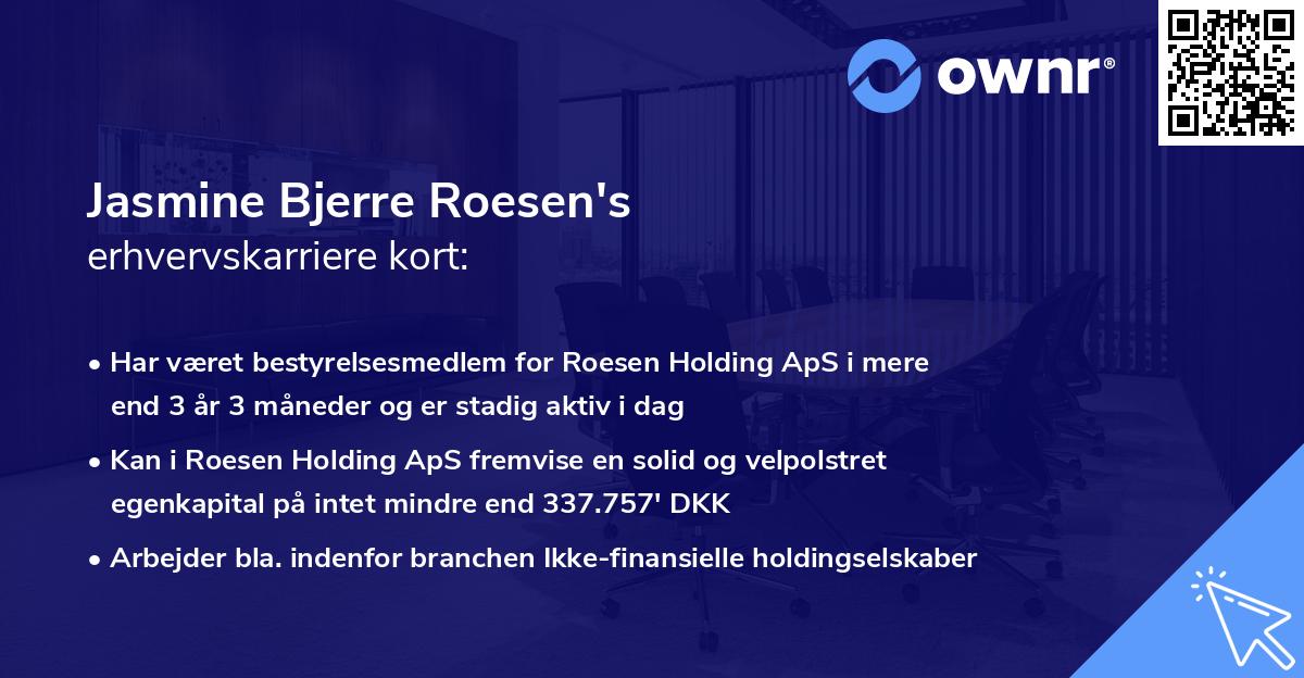 Jasmine Bjerre Roesen's erhvervskarriere kort