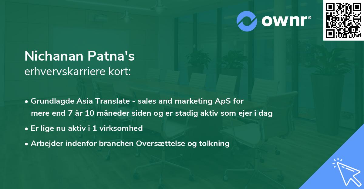 Nichanan Patna's erhvervskarriere kort