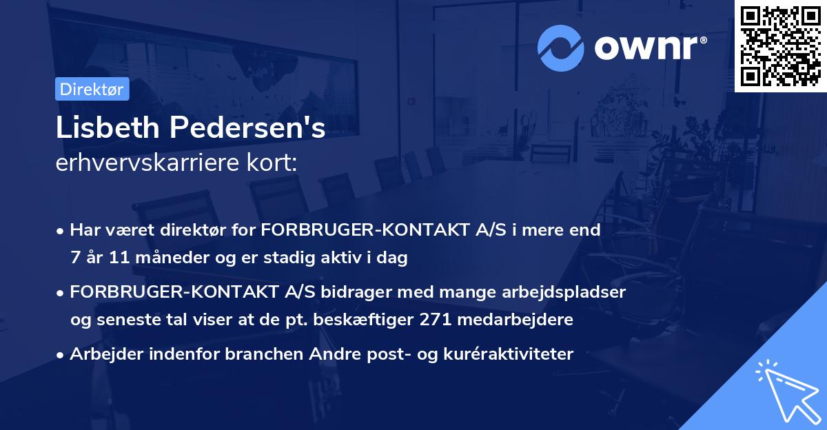 Lisbeth Pedersen's erhvervskarriere kort