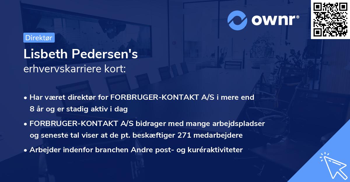 Lisbeth Pedersen's erhvervskarriere kort